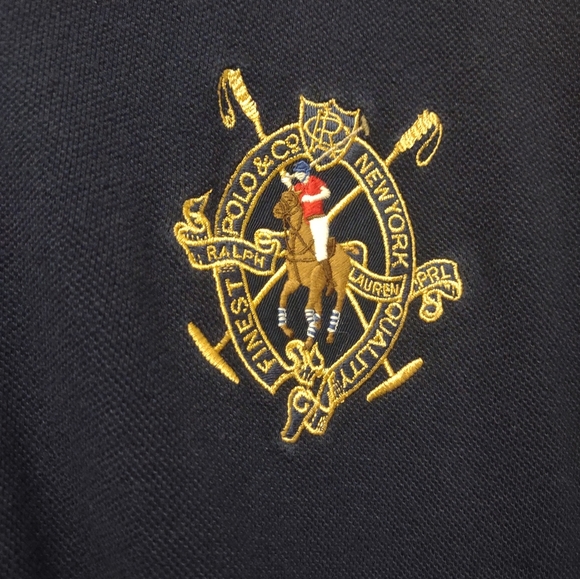 Polo by Ralph Lauren Navy, Red, and Gold Varsity or Bomber Sweater/Jacket - Picture 2 of 3
